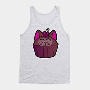 Catcake With Mouse-Cherry - Chocolate Tank Top